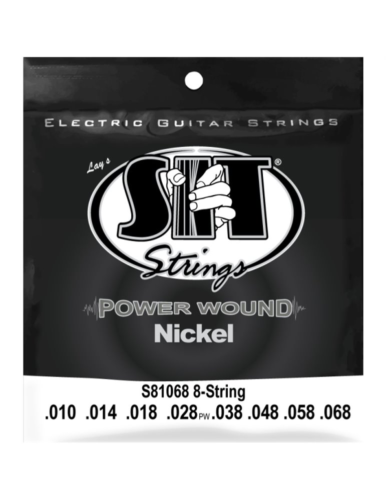 Juego 8 Cuerdas Guitarra Eléctrica SIT Powerwound S81068 010-068