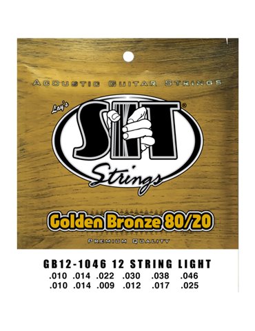Juego 12 Cuerdas Guitarra Acústica SIT Golden Bronze GB121046 010-046