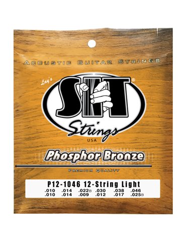 Juego 12 Cuerdas Guitarra Acústica SIT Phosphor Bronze P121046 010-04