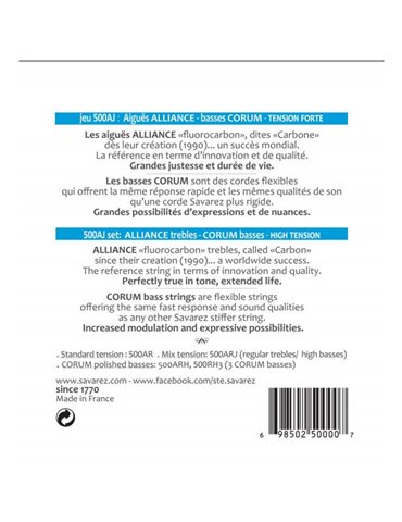 Juego Savarez Clásica Alliance Corum 500-AJ 2