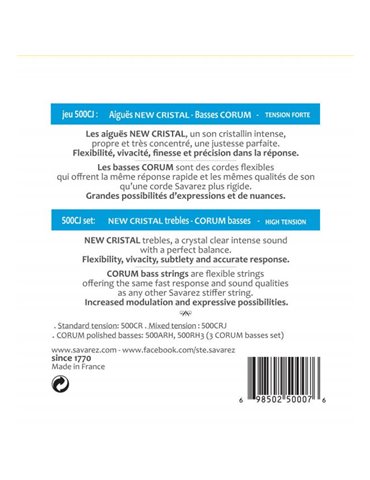 Juego Savarez Clásica New Cristal Corum 500-CJ 2