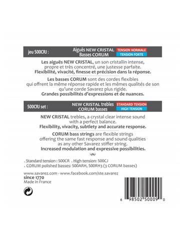 Juego Savarez Clásica New Cristal Corum 500-CRJ 2