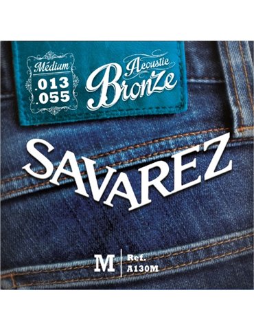 Juego Cuerdas Guitarra Acústica Savarez A130M Bronze 013-055