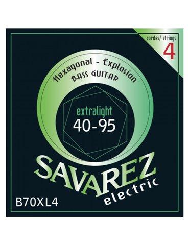 Juego Cuerdas Guitarra Baja Savarez Hexagonal B70XL4 040-095