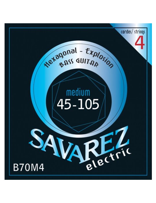 Juego Cuerdas Guitarra Baja Savarez Hexagonal B70M4 045-105
