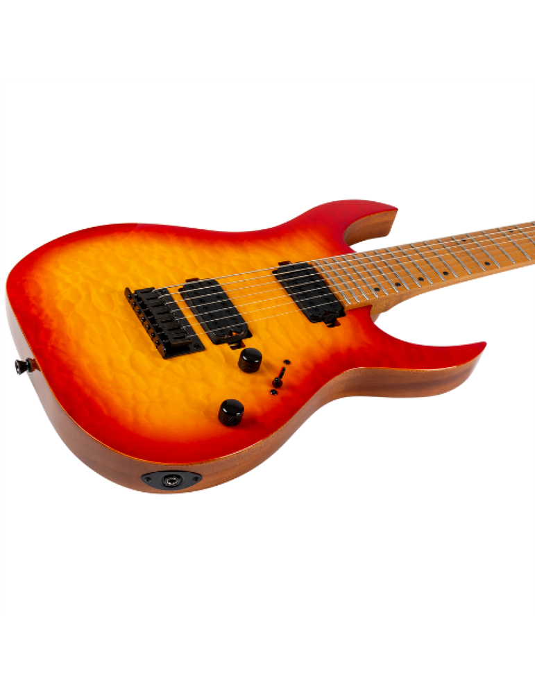 Guitarra Eléctrica Spira 7 Cuerdas S507-QFB Fireburst