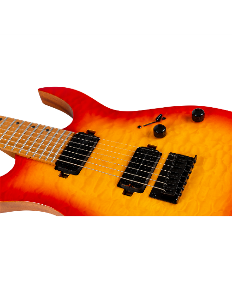 Guitarra Eléctrica Spira 7 Cuerdas S507-QFB Fireburst