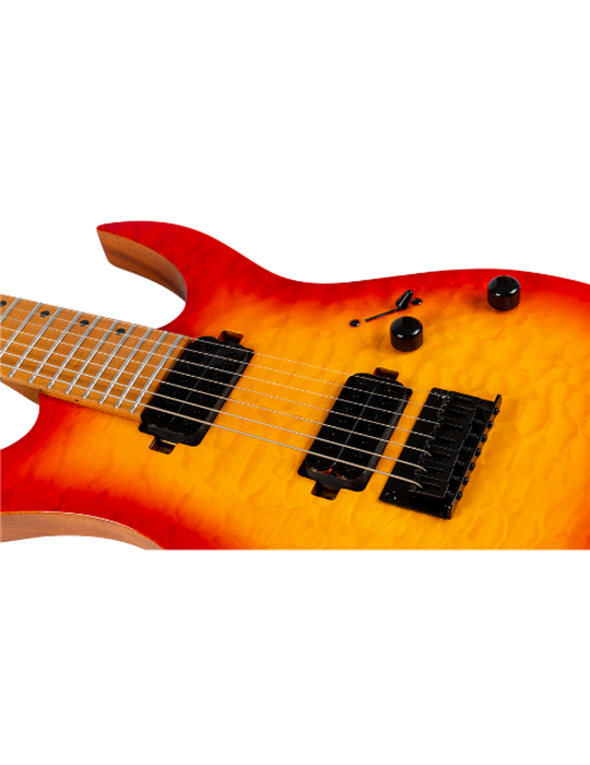Guitarra Eléctrica Spira 7 Cuerdas S507-QFB Fireburst