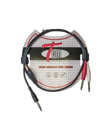 Cable Jack Stereo-2 Jack Mono TCM TJJS-1 1 metro