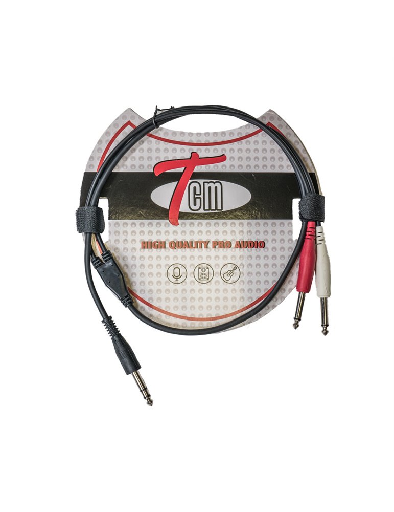 Cable Jack Stereo-2 Jack Mono TCM TJJS-1 1 metro