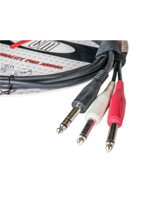 Cable Jack Stereo-2 Jack Mono TCM TJJS-1 1 metro