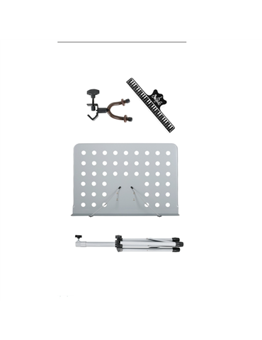 Atril Orquesta TCM MS-533UGY Gris Perforado c/soporte ukelele 2