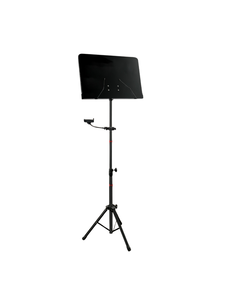 Atril Orquesta TCM MS-533PBK Negro Liso c/soporte para movil