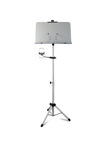 Atril Orquesta TCM MS-533PGY Gris Liso c/soporte para movil