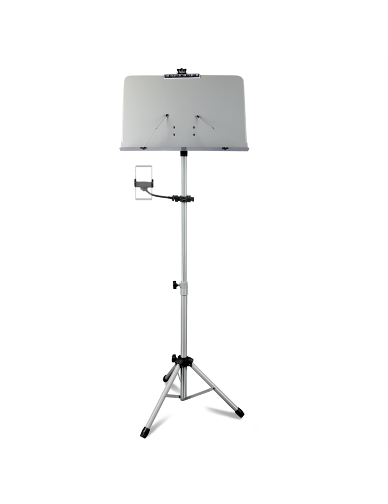 Atril Orquesta TCM MS-533PGY Gris Liso c/soporte para movil