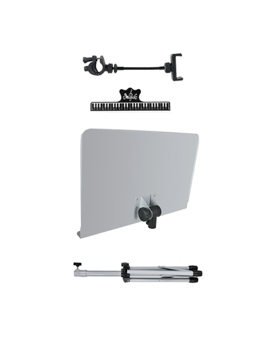 Atril Orquesta TCM MS-533PGY Gris Liso c/soporte para movil 2