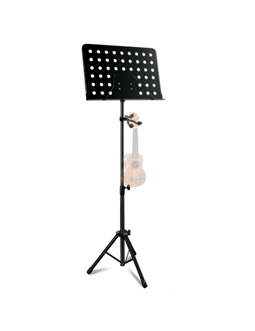 Atril Orquesta TCM MS-533UBK Negro Perforado c/soporte ukelele