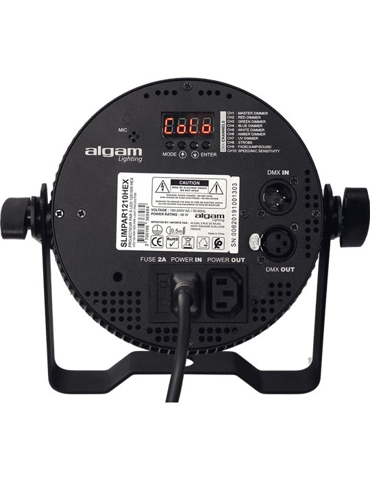 Foco proyector LED 12x10W 6-en-1 RGBWAU slim
