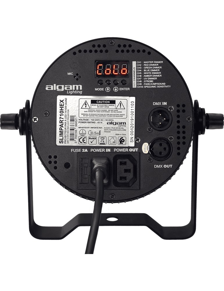 Foco proyector LED 7x10W 6-en-1 RGBWAU slim