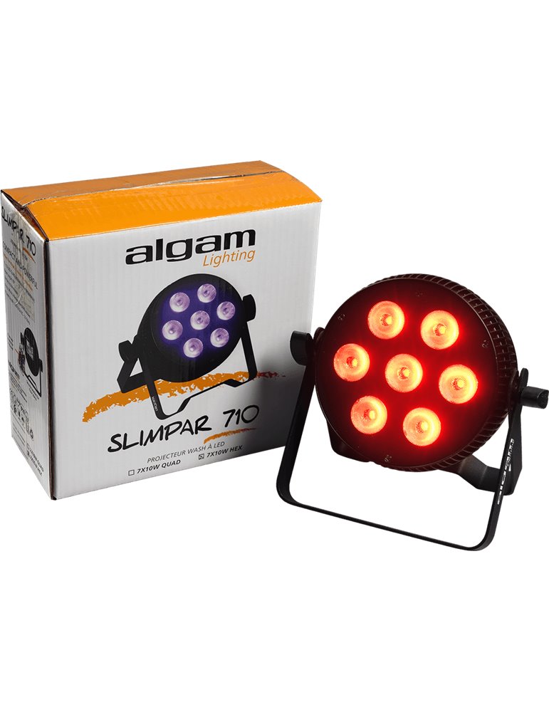 Foco proyector LED 7x10W 6-en-1 RGBWAU slim