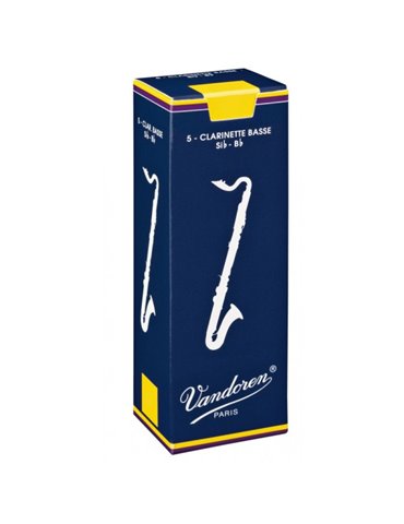 Caja 5 Cañas Clarinete Bajo Vandoren Tradicional 3 azul