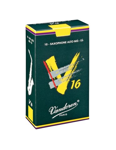 Caja 10 Cañas Saxo Alto Vandoren V-16 3½ caja verde oscuro