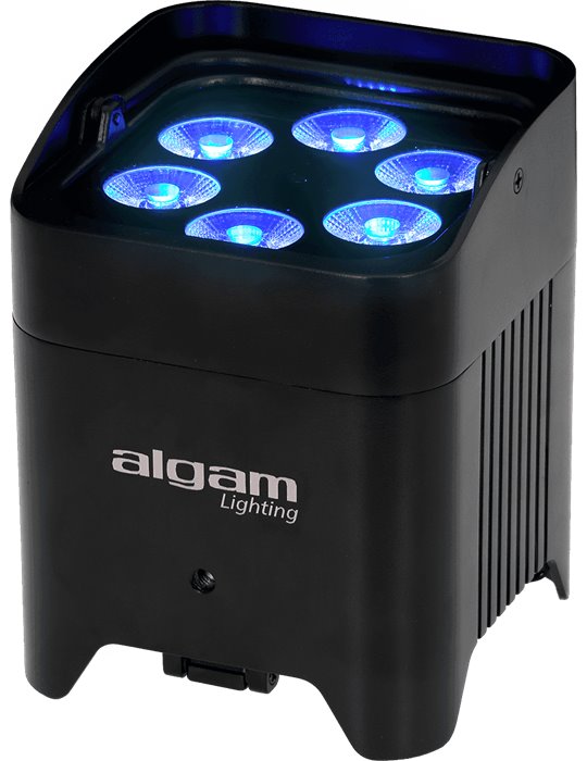 Foco PAR LED 6x12W  RGBWA+UV, IP65 con batería y W-DMX