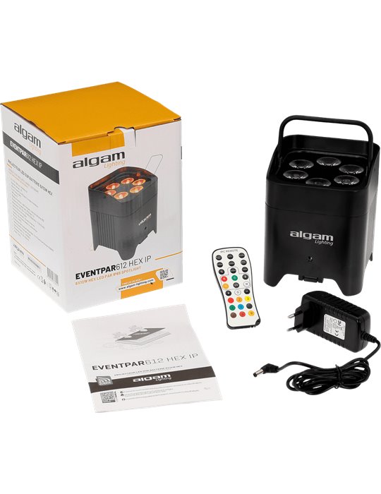 Foco PAR LED 6x12W  RGBWA+UV, IP65 con batería y W-DMX