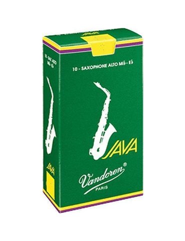 Caja 10 Cañas Saxo Alto Vandoren Java 3½ caja verde