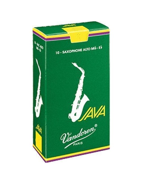 Caja 10 Cañas Saxo Alto Vandoren Java 3½ caja verde