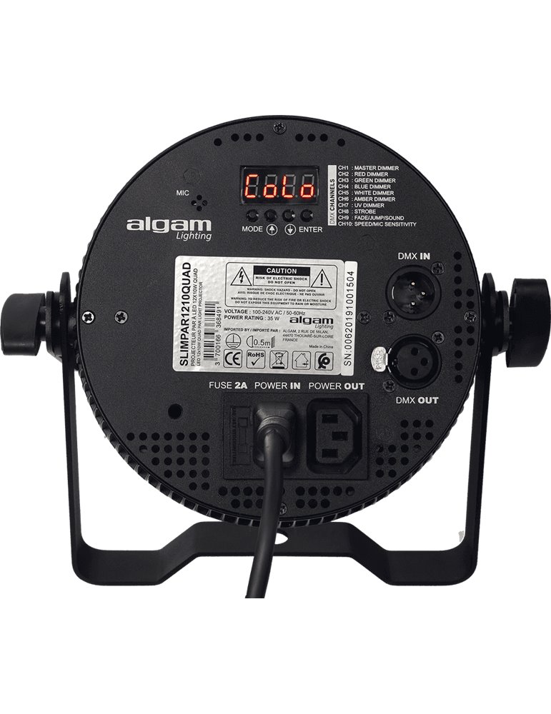 Foco proyector LED 12x10W 4-en-1 RGBW slim
