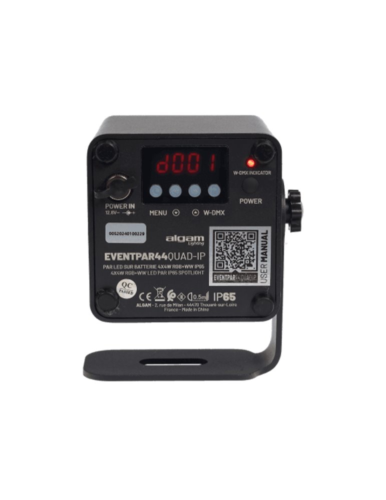 Foco PAR LED 4x4W  RGB IP65 con batería y W-DMX