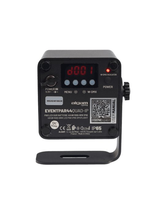 Foco PAR LED 4x4W  RGB IP65 con batería y W-DMX
