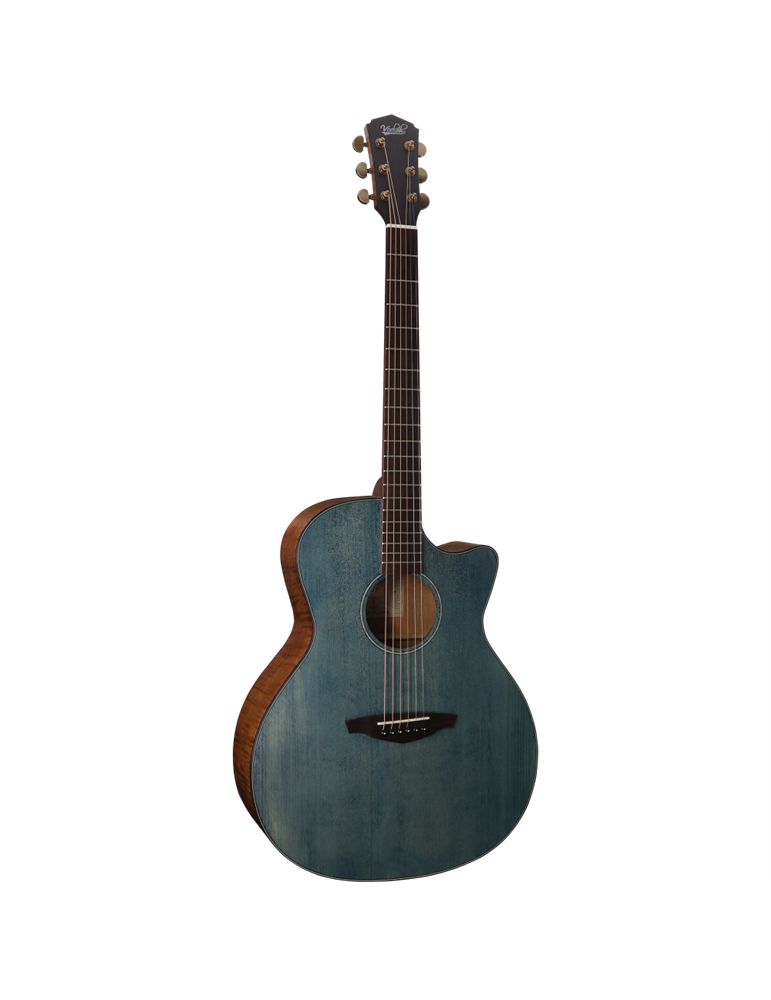 Guitarra Acústica Veelah V2-GACE Azul Denim Cutaway Electrificada