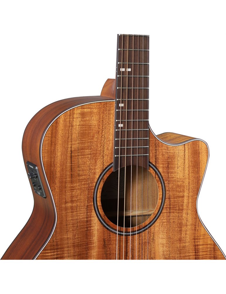 Guitarra Acústica Veelah VGACE-Koa Cutaway Electrificada