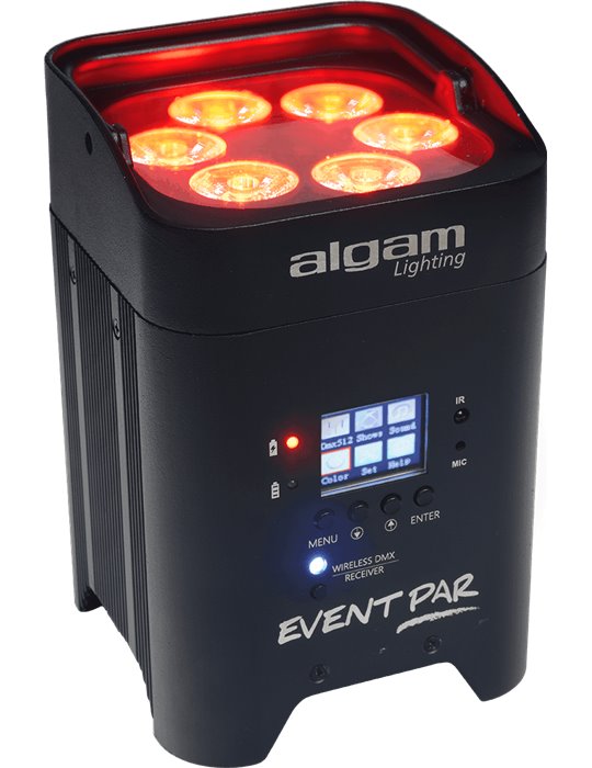 PAR de 6 LED 12W con batería RGBWAUV IR y DMX sin cable