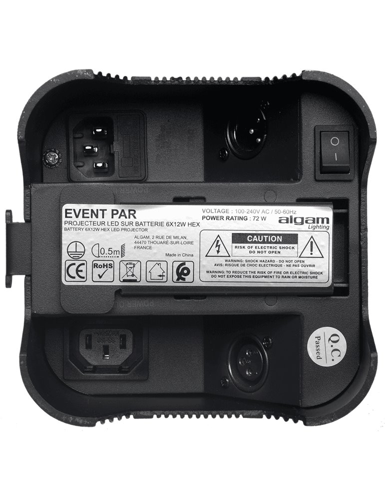PAR de 6 LED 12W con batería RGBWAUV IR y DMX sin cable