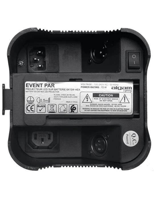 PAR de 6 LED 12W con batería RGBWAUV IR y DMX sin cable