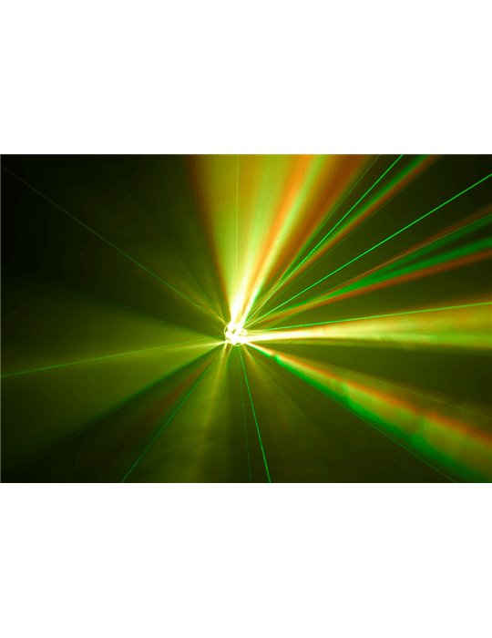 Luz LED WASH 6 x 15W RGBW + láser verde 200mw