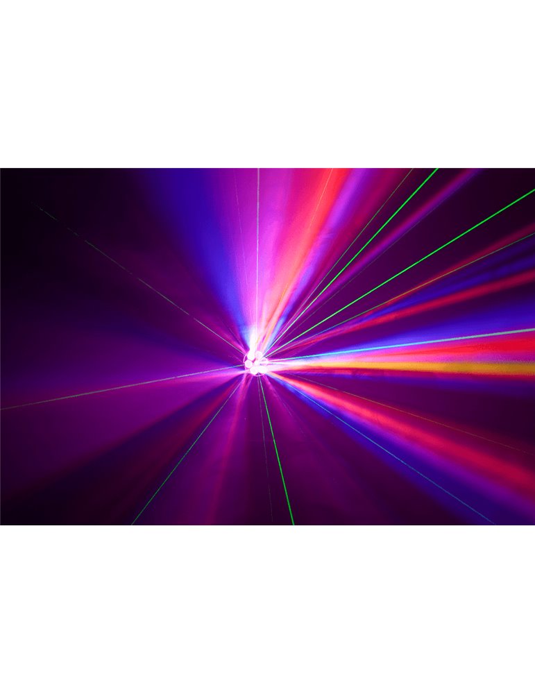 Luz LED WASH 6 x 15W RGBW + láser verde 200mw