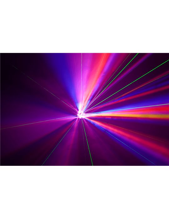 Luz LED WASH 6 x 15W RGBW + láser verde 200mw