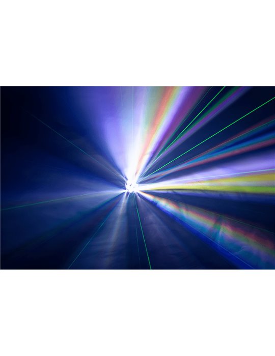 Luz LED WASH 6 x 15W RGBW + láser verde 200mw