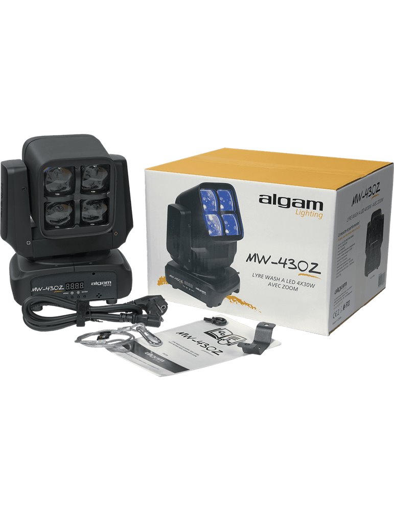 Luz LED WASH 4 x 30W RGBW con Zoom