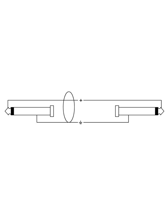 Cable de instrumento jack-jack Recto/Acodado de 3m