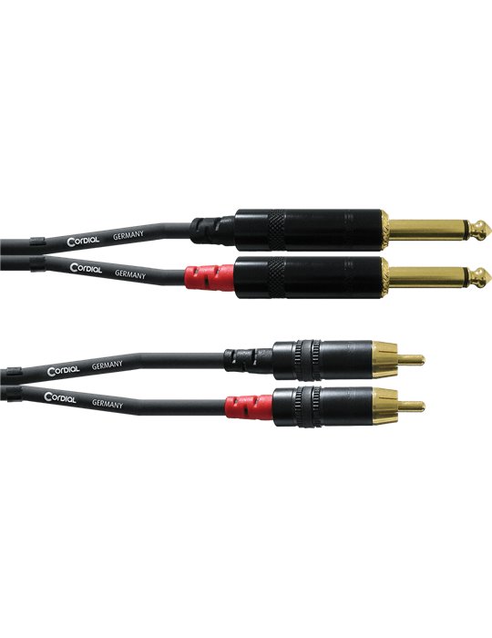 Cable de audio doble jack mono/RCA 1,5 m