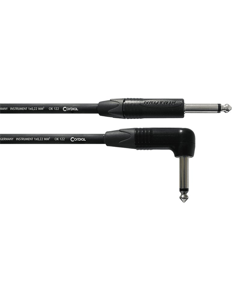Cable de guitarra jack recto/acodado 6 m