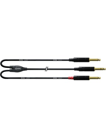 Cable Y minijack estéreo/2 jack mono 3 m