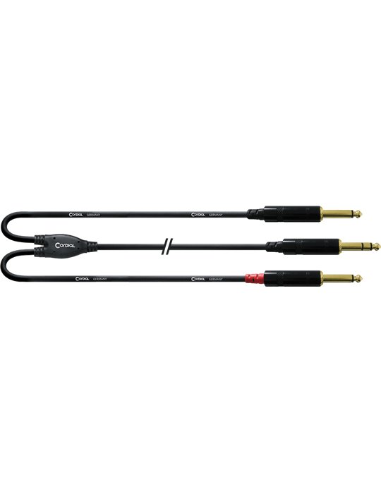Cable Y minijack estéreo/2 jack mono 3 m