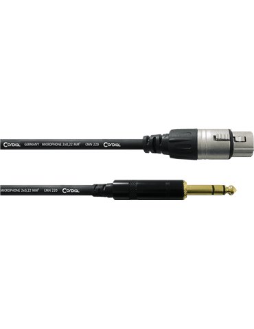 Cable de audio XLR hembra/jack estéreo macho de 1,5 m