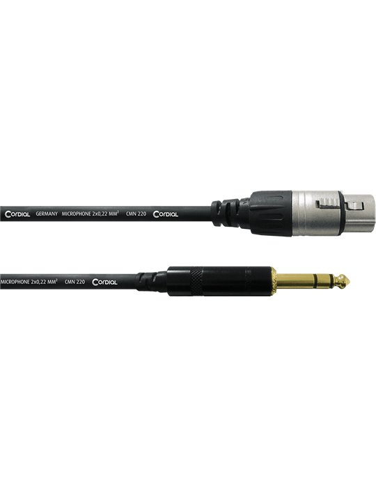 Cable de audio XLR hembra/jack estéreo macho de 1,5 m